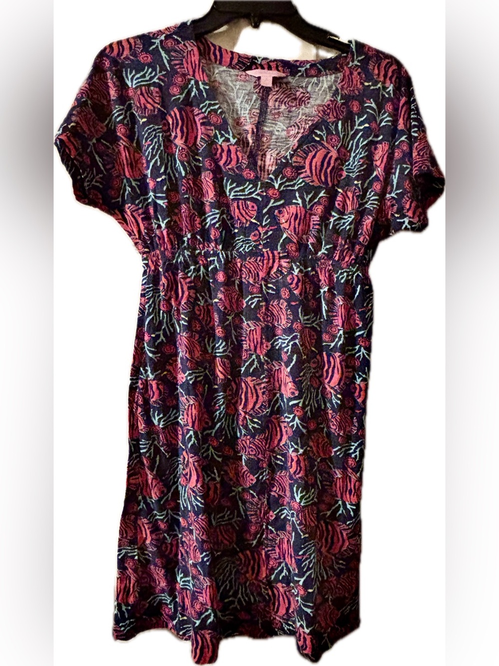Womens Lily Pulitzer Fish Print cotton Dress size small